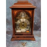 A Franz Hermle & Sohn limited edition 'English' bracket clock, mahogany case inlaid with shell