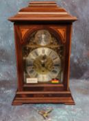 A Franz Hermle & Sohn limited edition 'English' bracket clock, mahogany case inlaid with shell