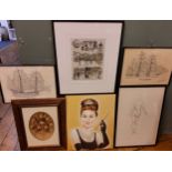 Pictures - English School. a pair, Nudes, 56 cm x 37cm;  Bill Tipton, Audrey Hepburn, oil on canvas,