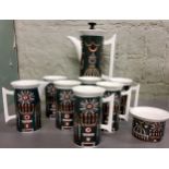 A Portmeirion Magic Garden coffee service, for six,  designed by Susan Williams Ellis, printed marks