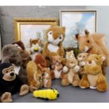 Toys - Beanie Baby squirrel;  other soft squirrels;  pictures;  etc