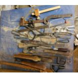 Carpentry Tools – chisels, clamps, etc Please note this lot is located offsite and needs to be