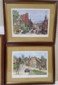 George Cunningham, by and after, Fulwood Village, coloured print, limited edtion 435/500, 26cm x