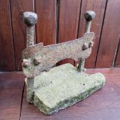 An early wrought iron and gritstone boot scraper