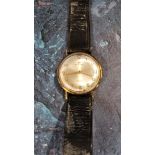 A 9ct gold Perona Gentleman's wristwatch, Swiss 17 jewel movement, silver dial, gold coloured Arabic