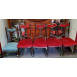 A set of four Art Nouveau ebonised salon chairs, c.1915;  a similar nursing chair (5)