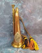 A copper and brass bugle, Argyll and Sutherland Highlanders, 26.5cm long