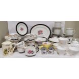 A Barratts Delphatic China dinner service, printed with roses, c.1940;  other dinner and teaware;