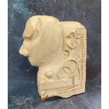 Mid Century Design  - An unusual Art Pottery sculpture in white plaster relief of an abstract