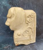Mid Century Design  - An unusual Art Pottery sculpture in white plaster relief of an abstract