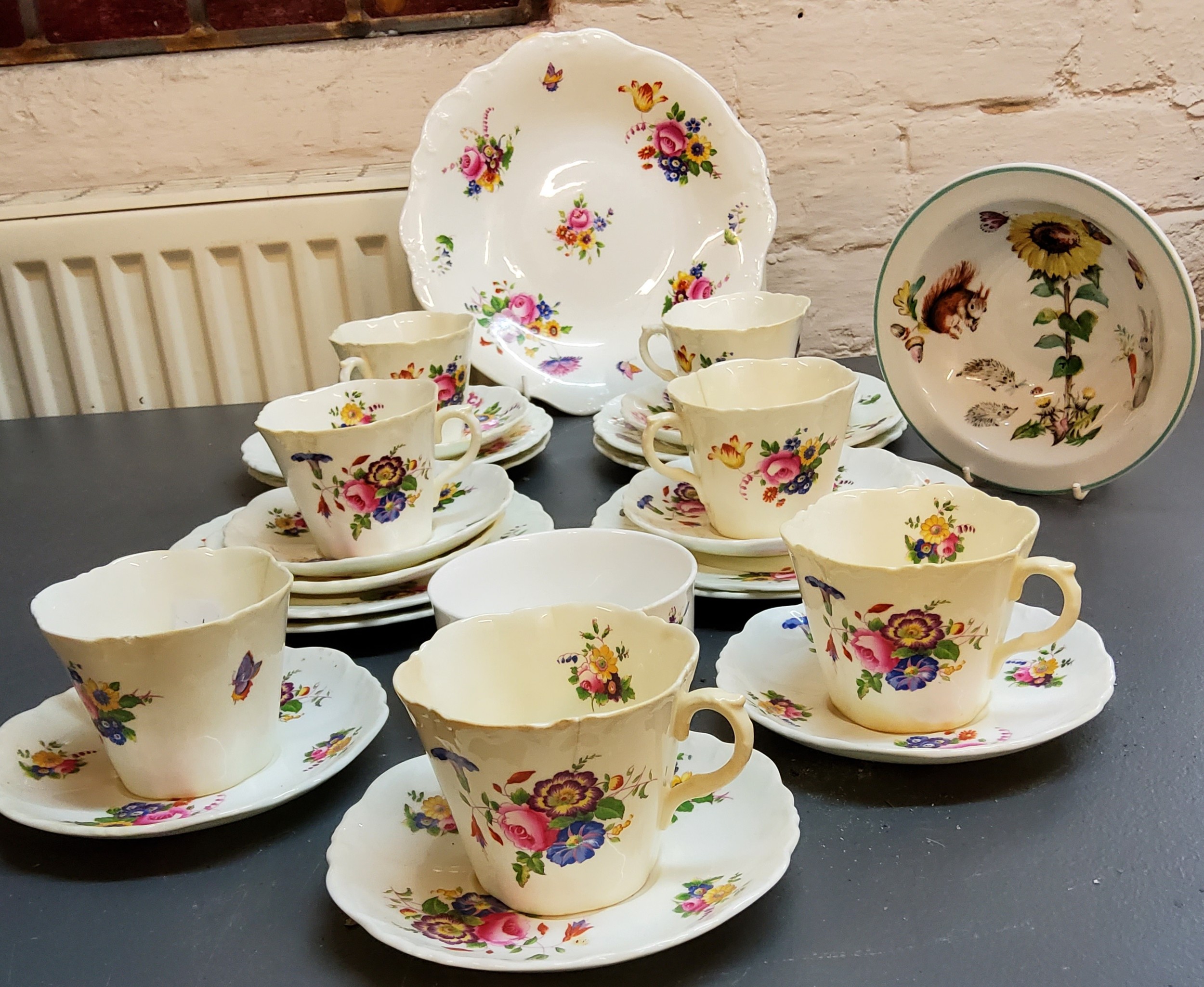 A Cauldron China tea service, comprising plates, six cups, eight saucers and side plates,