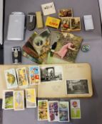 Matches, chrome lighter;  other lighters;  postcards;  photographs, World War II railways and