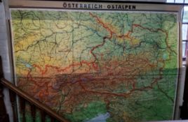 A large linen map, Osterreich- Ostalpen, 1:300000,Kartogr Anstalt Freytag Berndt, Artaria, Wein,