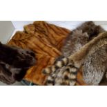 A Ce de Pruchy and Co Limited Jersey mink stole, Hinckey Brothers Fox fur collar;  a weasel fur