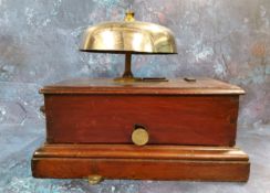 Railwayana - a mahogany cased Telegraph Morse Key & Sounder, missing striker