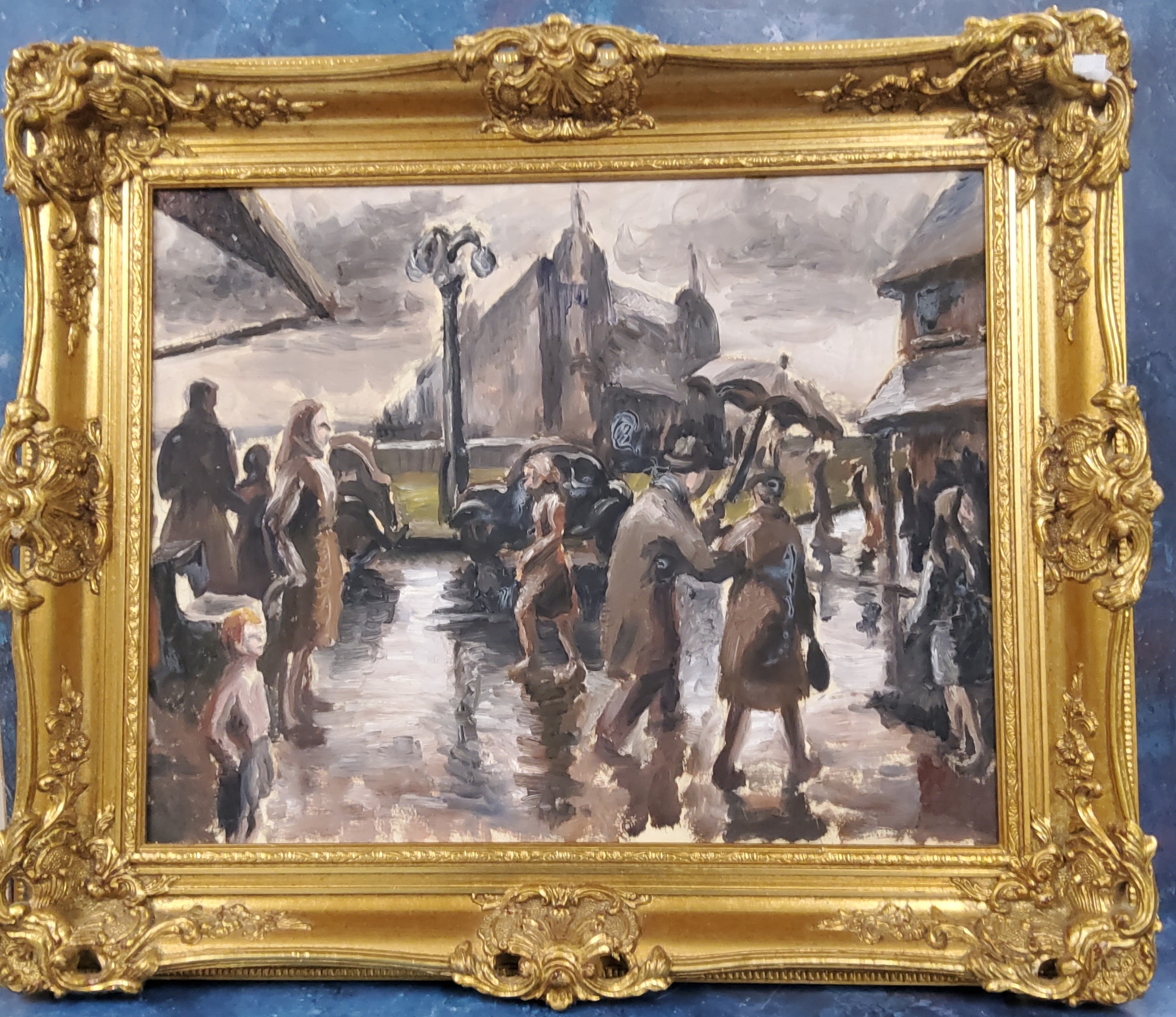 Mary Beresford Williams (1931 2003), A Wet Day on the Thames, oil on canvas, signed and titled to