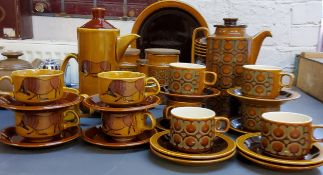 A Hornsea Bronte pattern coffee service, for six, comprising coffee pot, storage jars, dinner