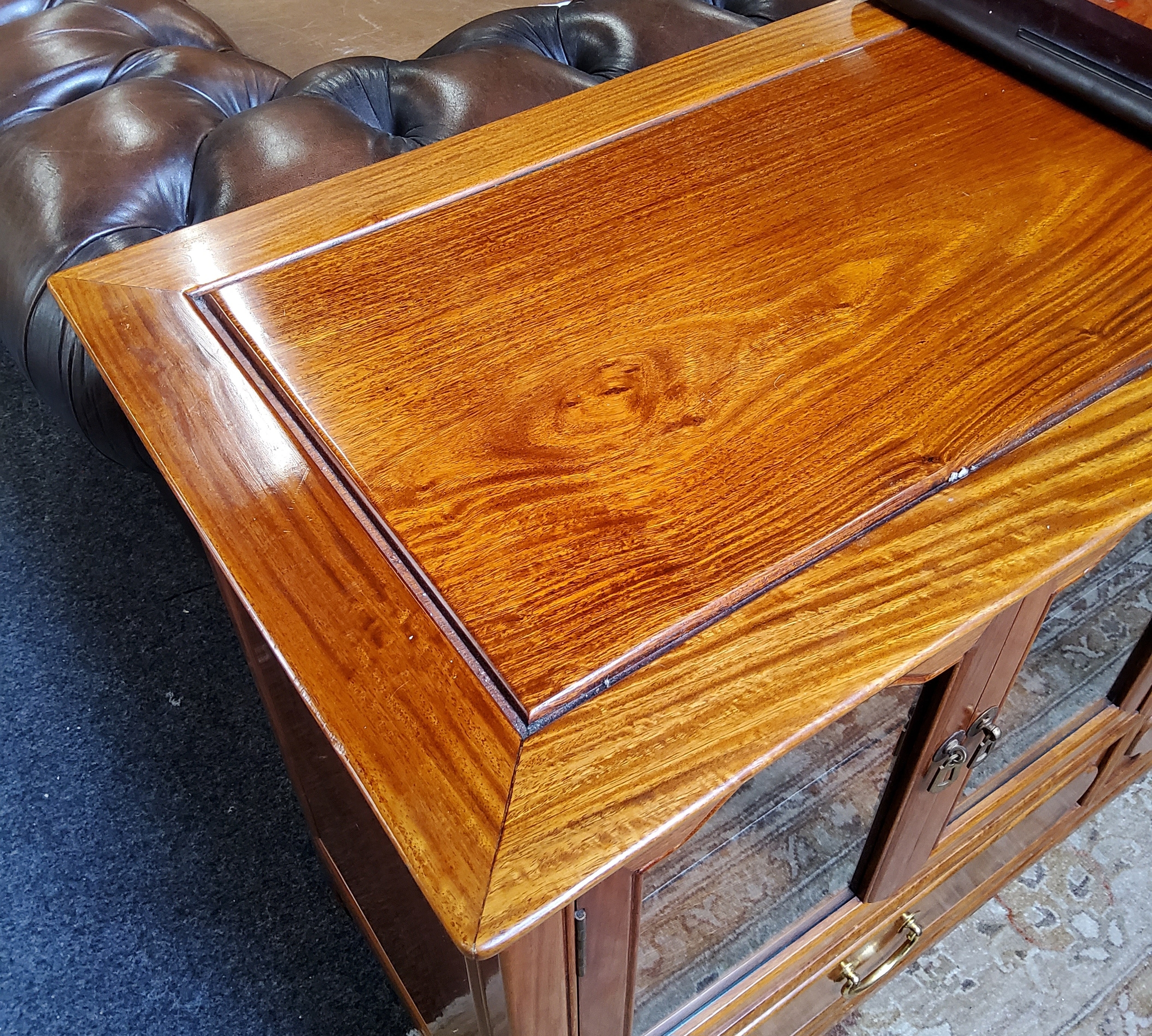 A Chinese hardwood low sideboard, very good condition.  180cm wide x 76cm high x 46cm deep - Image 2 of 2