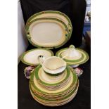 A Booths dinner service, for six, banded in green, c 1930;  etc