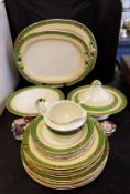 A Booths dinner service, for six, banded in green, c 1930;  etc