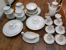 A Royal Doulton Berkshire pattern dinner, tea and coffee service, for six, printed mark
