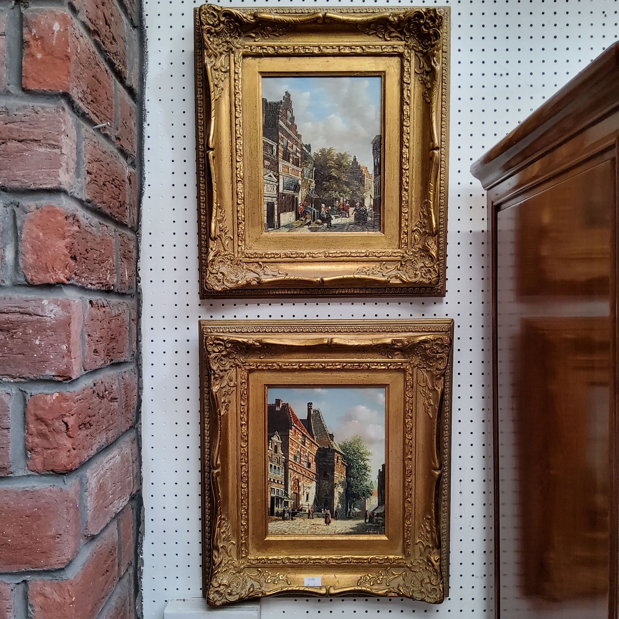 Adrian Norley (20th century)  A Pair, Dutch Market Squares, signed, oils on panel, 24cm x 18.5cm - Image 2 of 3