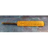 A commemorative miniature cricket bat, MCC Australian Tour 1958-59, 29cm long