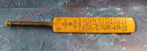 A commemorative miniature cricket bat, MCC Australian Tour 1958-59, 29cm long