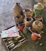 Oil cans;  glue pots;  artist’s box;  etc Please note this lot is located offsite and needs to be