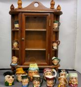 Royal Doulton miniature character jugs, Old Charlie, Fagin, Cardinal, Fat Boy, Old Mac;  others,