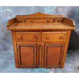 Miniature Furniture - a Victorian mahogany sideboard, the superstructure with one long and two short