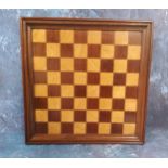 An early 20th century mahogany chess board, 29.5cm wide