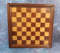 An early 20th century mahogany chess board, 29.5cm wide