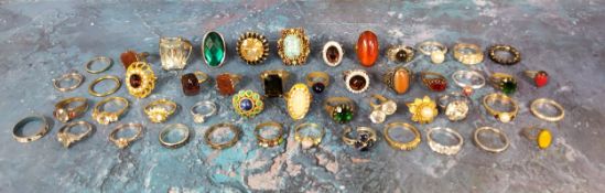 Costume Jewellery - dress rings, various including silver and semi precious stone inset examples