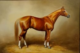 Natalie V. Leonova (Russian School) Thoroughbred Horse Conformation Study  Oil on panel, dated 1997,