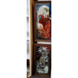Two reproduction Alphonse Mucha mirrors, Summer and Winter from his Art Nouveau inspired four