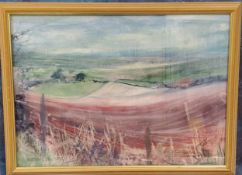 C**Somerset, On Top of the Downs, signed, dated 2002, pastel, 40cm x 56cm