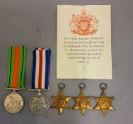 World War II - War and Defence Medals, The Africa Star, The 1939 - 1945 Star, The France and Germany