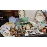 Ceramics - Spode Flemish Green dinner ware;  Woods Ware Iris dinner plates;   meat plates;