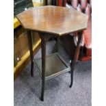 An octagonal side table with square undertier c.1910