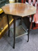 An octagonal side table with square undertier c.1910
