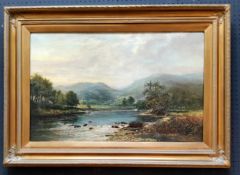 A. Morton (20th Century English School) Quiet Scottish Glen Large oil on canvas, framed  89cm x 64cm