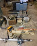 Tools – a bench clamp;  a work bench;  circular saws;  level;   tool boxes;  etc Please note this