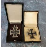 Militaria - two reenactment WW2 Nazi Third Reich Iron Cross 1st class 1939. Maked "159" under pin in