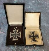 Militaria - two reenactment WW2 Nazi Third Reich Iron Cross 1st class 1939. Maked "159" under pin in