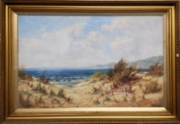 L Richards Sand Dunes oil on canvas signed, framed, 39.5 x 60cms