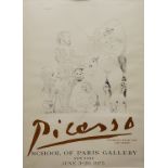 A Picasso exhibition poster, Etchings from the 347 Series, School of Paris Gallery, New York, June