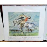 By and After Mark Huskinson, risqué equestrian themed prints, signed in pencil to margin, one
