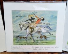 By and After Mark Huskinson, risqué equestrian themed prints, signed in pencil to margin, one