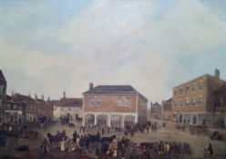 English School (Early 19th century) Dover Market  Oil on canvas, titled and dated 1822, Contemporary